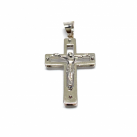 CRUZ ORO 18KT CALADA CRISTO RELEVIE D21X14MM PESO G1,15