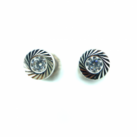 PENDIENTES ORO 18KT CHATON TALLADO CIRCONITA D5,5MM PESO G0,49