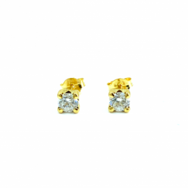 PENDIENTES ORO 18KT GARRA CUADRADA CIRCONITA D2,25MM PESO G0,40