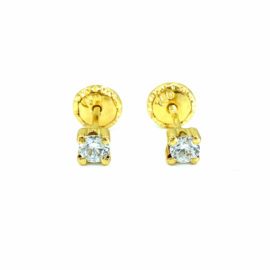 PENDIENTES ORO 18KT GARRA CUADRADA CIRCONITA D3,25MM PESO G0,49