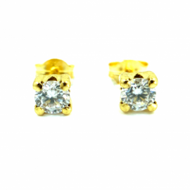 PENDIENTES ORO 18KT GARRA CUADRADA CIRCONITA D4,25MM PESO G0,75