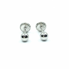 PENDIENTES ORO 18KT BOLA 4MM PESO G0,35