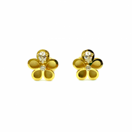 PENDIENTES ORO 18KT FLOR CIRCONITA D8MM PESO G0,75