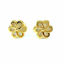 PENDIENTES ORO 18KT FLOR NACAR D8MM PESO G0,75