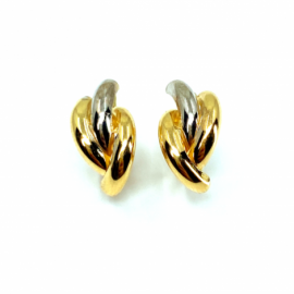 PENDIENTES ORO 18KT BICOLOR D15X8MM PESO G1,65