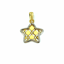 COLGANTE ORO 18KT ESTRELLA BICOLOR D15MM PESO G0,50