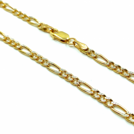 CADENA ORO 18KT TRES X UNO BICOLOR 50CM D2,90X1,15MM PESO G4,55