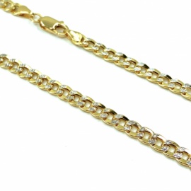 CADENA ORO 18KT BARBADA BICOLOR 60CM D3,90X1,30MM PESO G9,80