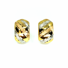 PENDIENTES ORO 18KT TRICOLOR D15,5X10MM PESO G3,15