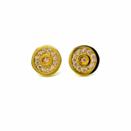 PENDIENTES ORO 18KT CIRCULO CIRCONITAS D8MM PESO G1,95