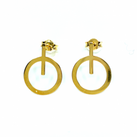 PENDIENTES ORO 18KT CIRCULO D16X11MM PESO G0,70