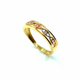 ANILLO ORO 18KT INFINITOS TRICOLOR D4MM PESO G1,95