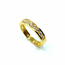 ANILLO ORO 18KT CARRIL CIRCONITAS D3,90MM PESO G3,40