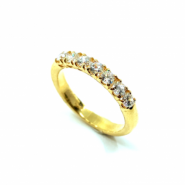 ANILLO ORO 18KT GARRAS 7 CIRCONITAS D3,5MM PESO G4,15