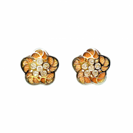 PENDIENTES ORO 18KT BICOLOR CIRCONITA D11MM PESO G1,50