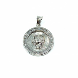 MEDALLA ORO 18KT VIRGEN NIÑA CIRCONITAS D19MM PESO G1,95