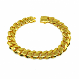 PULSERA ORO 18KT BARBADA HUECA 21CM D11X2,9MM PESO G19,10