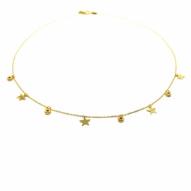 GARGANTILLA ORO 18KT ESTRESLLAS CHATON 45CM PESO G2,50