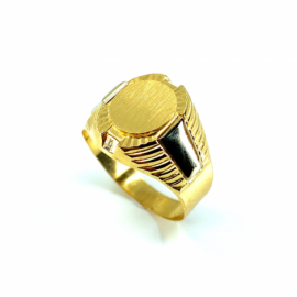 SELLO ORO 18KT HUECO BICOLOR D16X13MM PESO G5,30