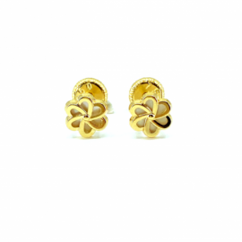 PENDIENTES ORO 18KT BEBE FLOR NACAR D5,5MM PESO G0,45