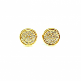 PENDIENTES ORO 18KT CIRCULO CIRCONITAS D7,5MM PESO G0,70