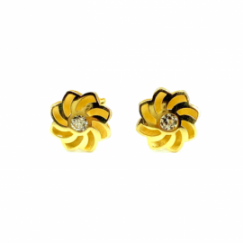 PENDIENTES ORO 18KT FLOR CIRCONITA D9MM PESO G0,85