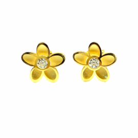 PENDIENTES ORO 18KT MARGARITA CIRCONITA D9MM PESO G0,80