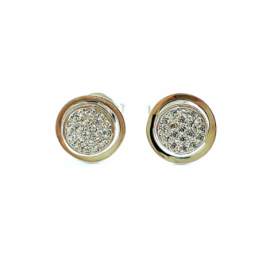 PENDIENTES ORO 18KT CIRCULOS CIRCONITAS D9MM PESO G1,65