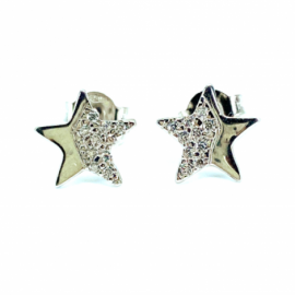 PENDIENTES ORO 18KT ESTRELLA CIRCONITAS D10MM PESO G1,65