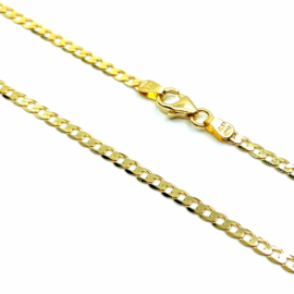 CADENA ORO 18KT BARBADA LAPIDADA 60CM D2,5X0,5MM PESO G6,5