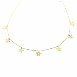 GARGANTILLA ORO 18KT ESTRELLAS CALADAS 42CM PESO G1,80