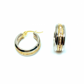 AROS ORO 18KT BICOLOR CIRCONITA D11X6MM PESO G3,50