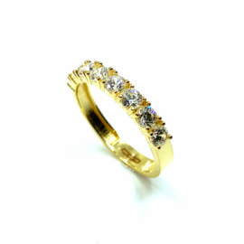 ANILLO ORO 18KT 8 CIRCONITAS PATILLAS D3,20MM PESO G2,20