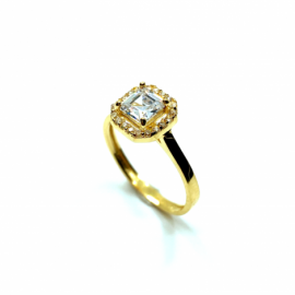 ANILLO ORO 18KT CIRCONITA D9MM PESO G2,30