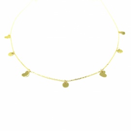 GARGANTILLA ORO 18KT CIRCULO CORAZON 42CM+3 D4MM PESO G1,65