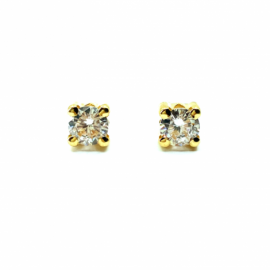 PENDIENTES ORO 18KT GARRA CUADRADA CIRCONITA D5,50MM PESO G1,05