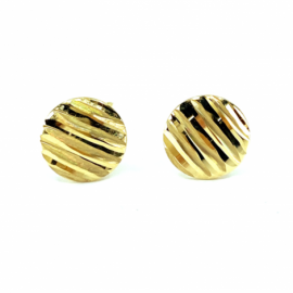 PENDIENTES ORO 18KT CIRCULOS TALLADOS D10MM PESO G1,20