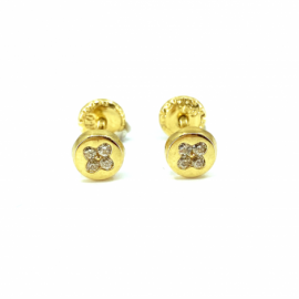 PENDIENTES ORO 18KT BEBE CIRCULO CIRCONITAS D5,5 PESO G0,60