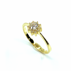 ANILLO ORO 18KT ESTRELLA CIRCONITAS D7,5MM PESO G2,25