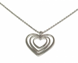 COLGANTE DE PLATA 925 D20X22MM TRIPLE CORAZÓN PERSONALIZABLE