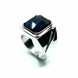 SELLO ORO 18KT PIEDRA AZUL D15X14MM PESO G13,05