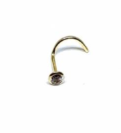 PIERCING ORO 18KT NARIZ CHATON CIRCONITA D3MM PESO G0,15