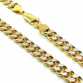 CADENA ORO 18KT BARBADA BICOLOR 60CM D6,50X2,75MM PESO G31,50