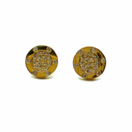 PENDIENTES ORO 18KT CIRCULO CIRCONITAS D8MM PESO G2,05