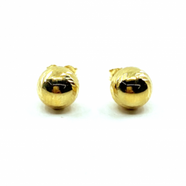 PENDIENTES ORO 18KT BOLA LISA-TALLADA D8MM PESO G1,65