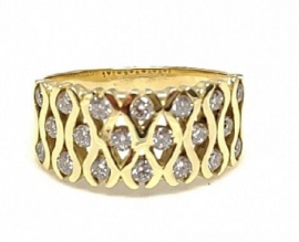 ANILLO ORO 18KT Y BRILLANTES 20P (H-SI) 0,75CTS PESO 6,90G D9,30MM