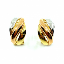 PENDIENTES ORO 18KT TRICOLOR D16X9MM PESO G5,40