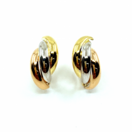 PENDIENTES ORO 18KT TRICOLOR 14X6MM PESO G2,40