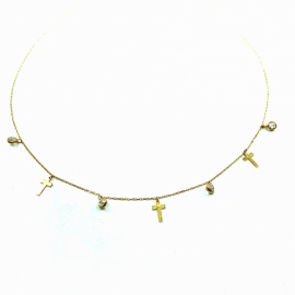 GARGANTILLA ORO 18KT CRUCES - CHATONES 42CM PESO G1,15G