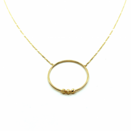 GARGANTILLA ORO 18KT CIRCULO BOLITAS 42+3CM D20MM PESO G1,75